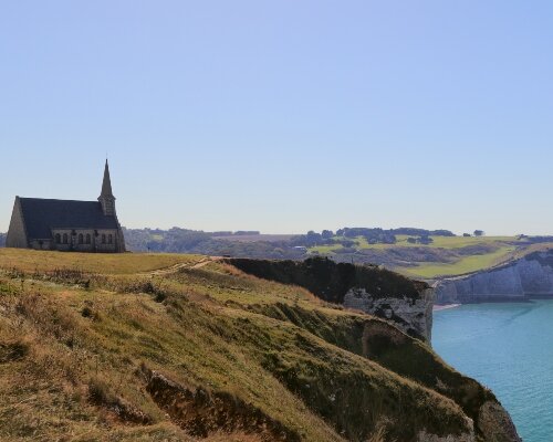 Etretat Cliffs Chapel View